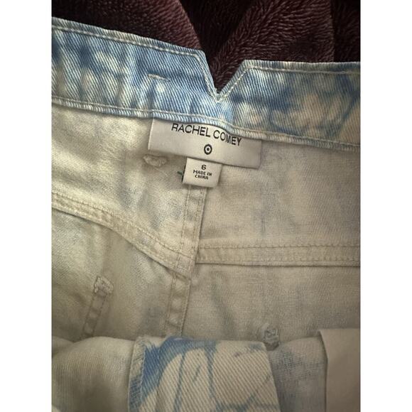 Rachel Comey Target Jeans Womens 6 Acid Wash Adjustable Belt Mom White Blue * - Picture 4 of 6